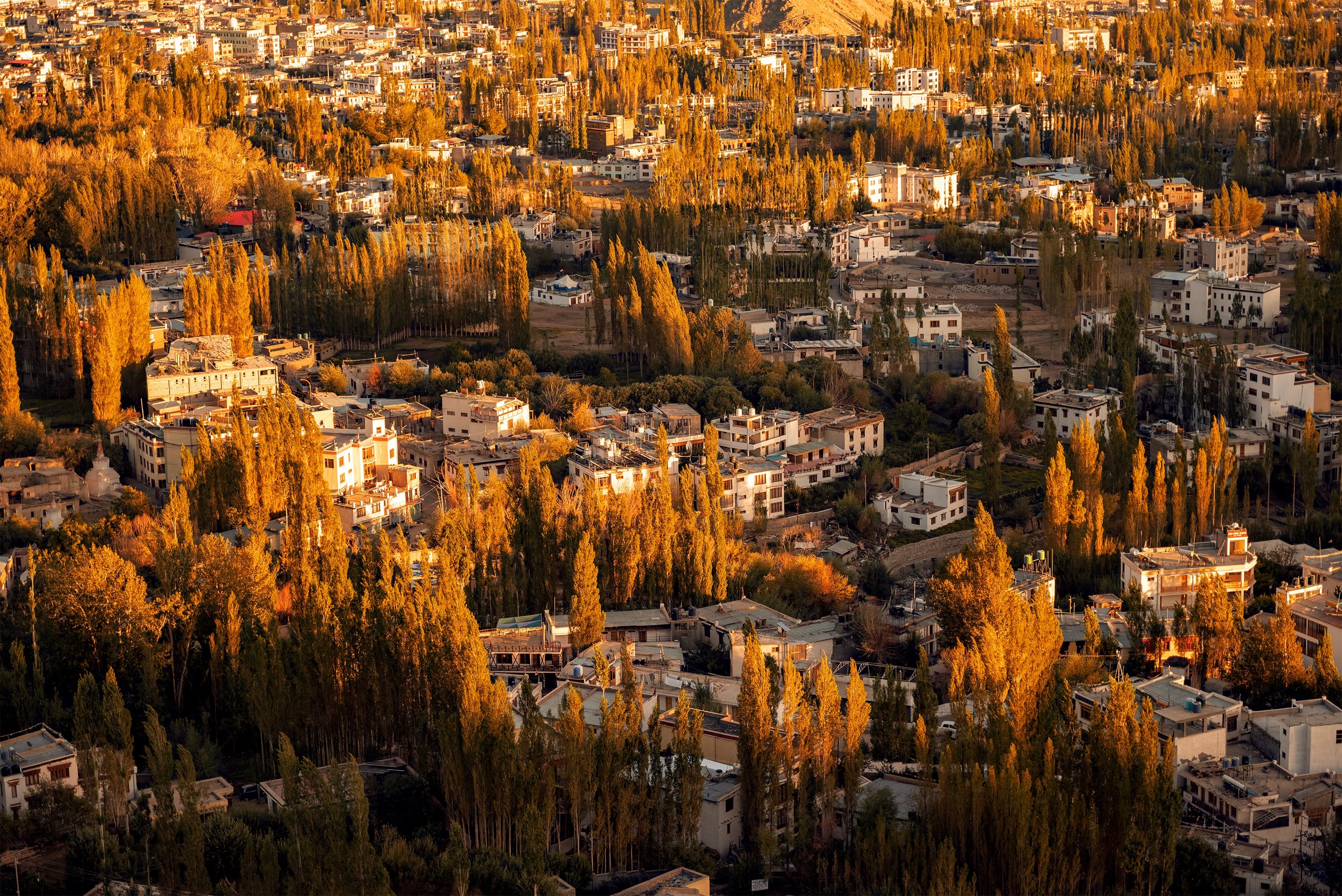 Vista aérea de imóveis